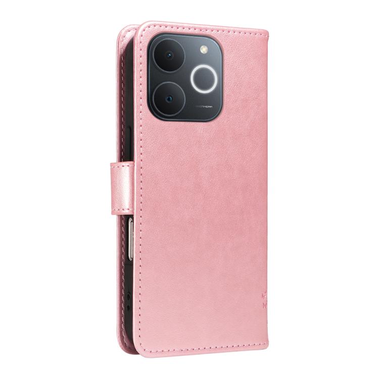 For Realme C71 4G India Tree & Cat Embossed Pattern Flip Leather Phone Case