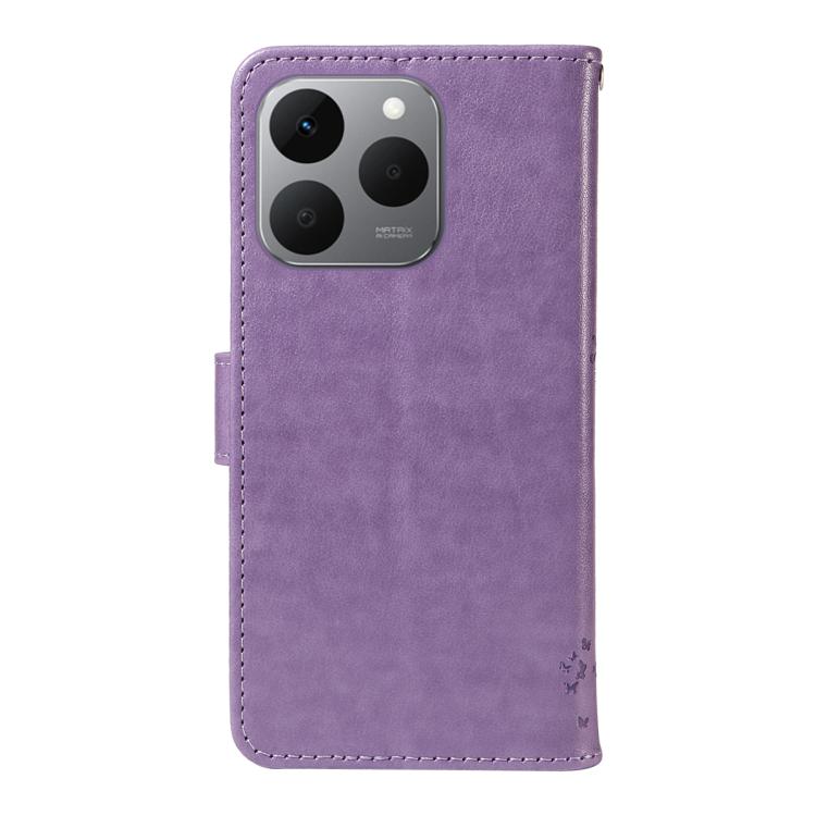 For Realme 15T 5G Tree & Cat Embossed Pattern Flip Leather Phone Case