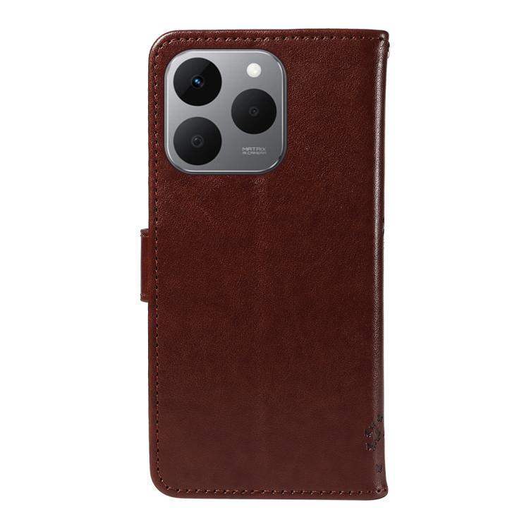 For Realme 15T 5G Tree & Cat Embossed Pattern Flip Leather Phone Case