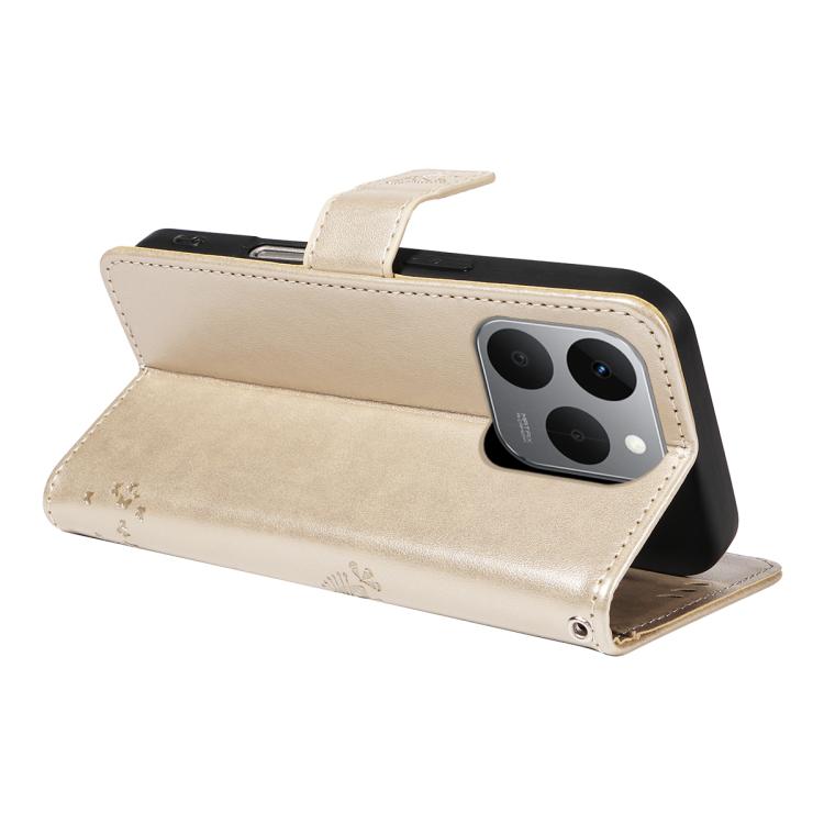 For Realme 15T 5G Tree & Cat Embossed Pattern Flip Leather Phone Case