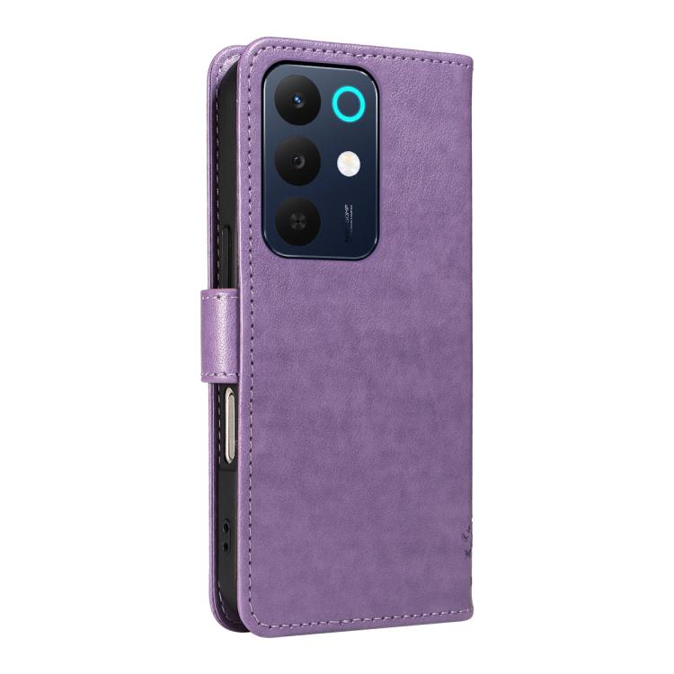 For Realme C85 5G/15X 5G India Tree & Cat Embossed Pattern Flip Leather Phone Case