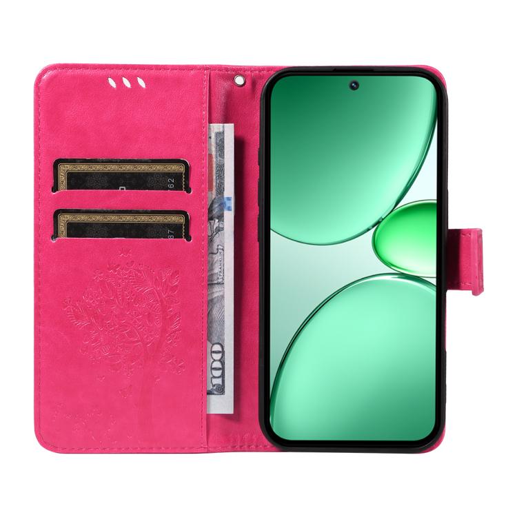 For Realme C85 5G/15X 5G India Tree & Cat Embossed Pattern Flip Leather Phone Case