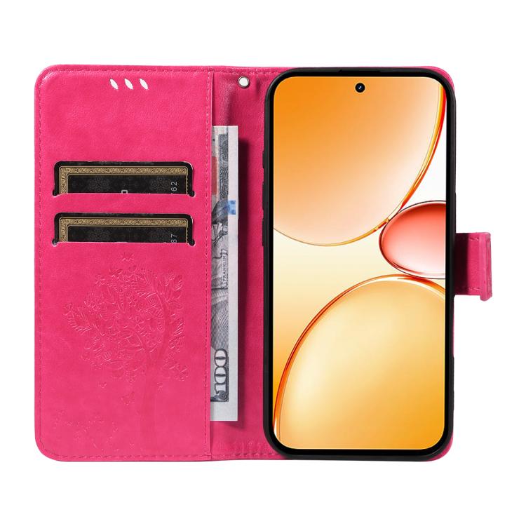 For Realme C85 Pro 4G Tree & Cat Embossed Pattern Flip Leather Phone Case