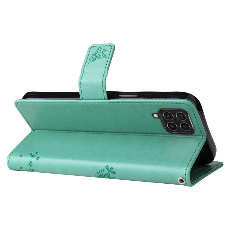 For Samsung Galaxy M62 / F62 Tree & Cat Embossed Pattern Flip Leather Phone Case