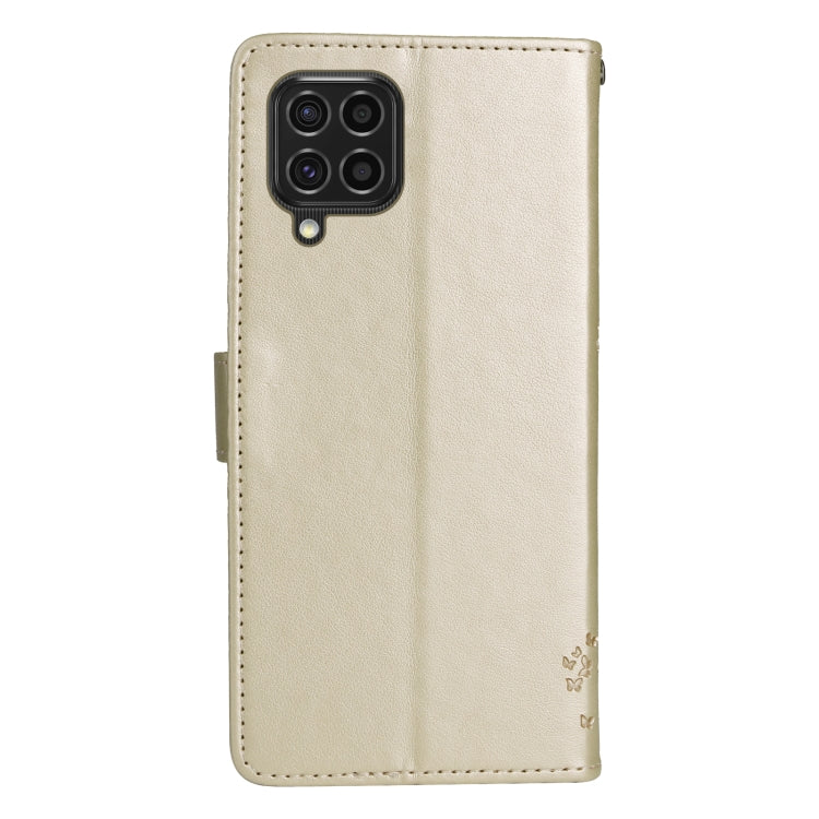 For Samsung Galaxy M62 / F62 Tree & Cat Embossed Pattern Flip Leather Phone Case