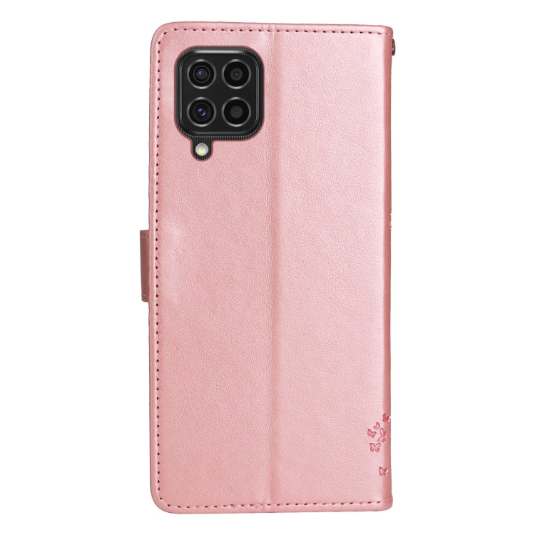 For Samsung Galaxy M62 / F62 Tree & Cat Embossed Pattern Flip Leather Phone Case