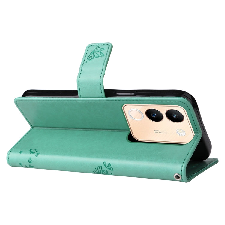 For vivo V29e Global / Y200 5G Global Tree & Cat Embossed Pattern Flip Leather Phone Case