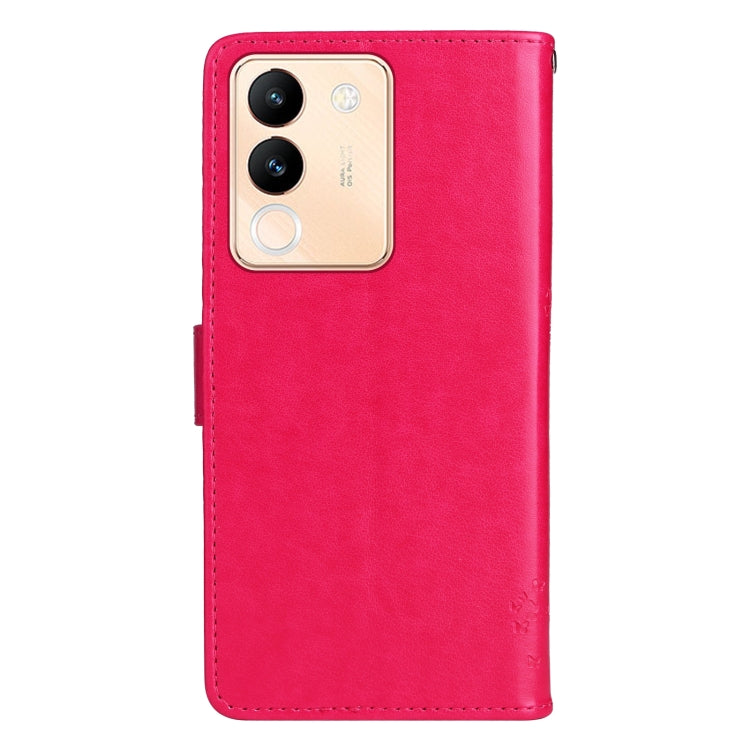For vivo V29e Global / Y200 5G Global Tree & Cat Embossed Pattern Flip Leather Phone Case