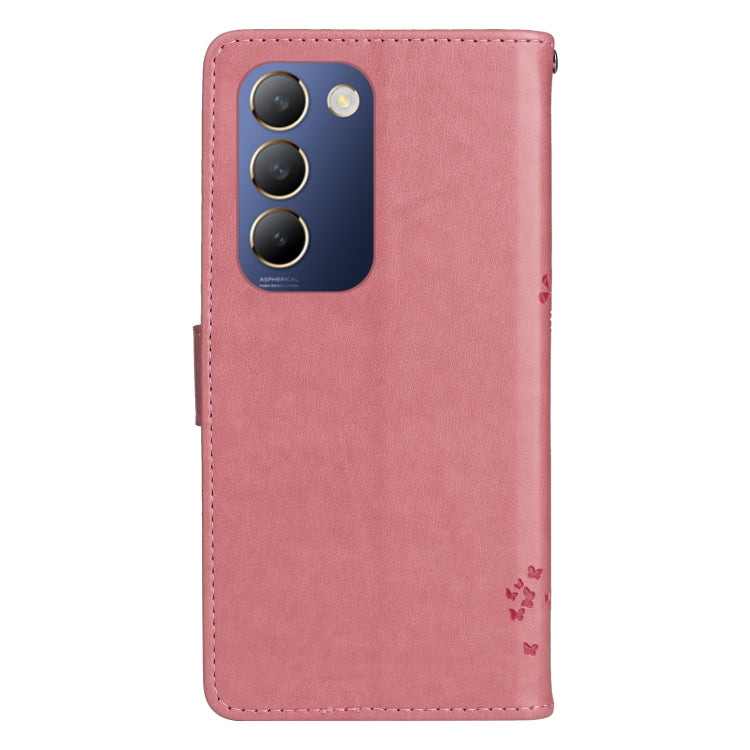 For vivo Y200e 5G Global / V30 Lite India Tree & Cat Embossed Pattern Flip Leather Phone Case