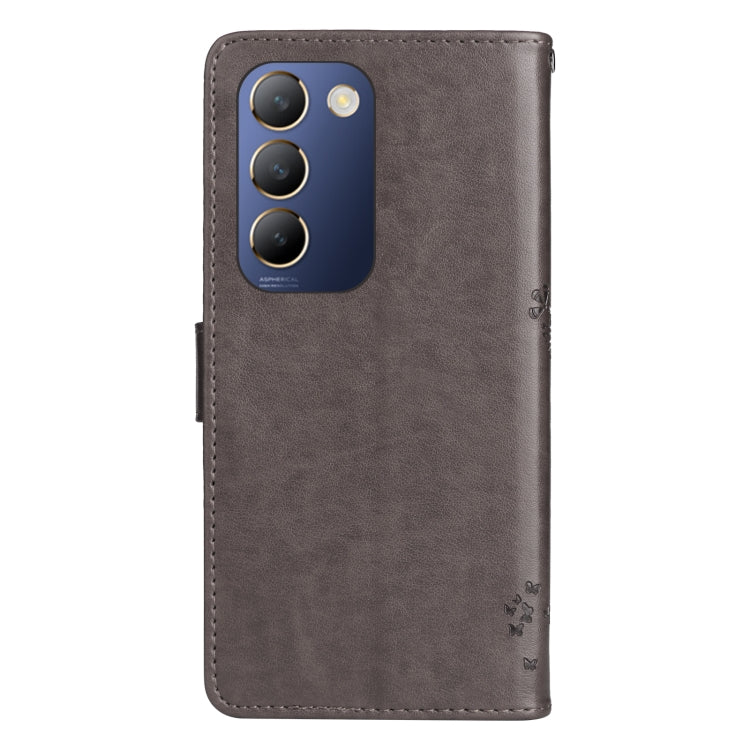 For vivo Y200e 5G Global / V30 Lite India Tree & Cat Embossed Pattern Flip Leather Phone Case
