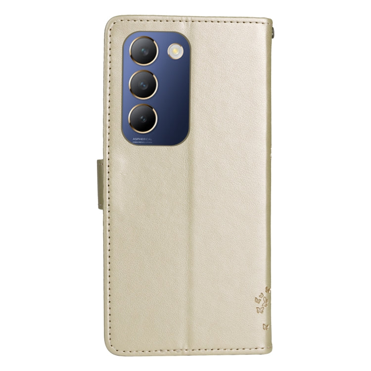 For vivo Y200e 5G Global / V30 Lite India Tree & Cat Embossed Pattern Flip Leather Phone Case