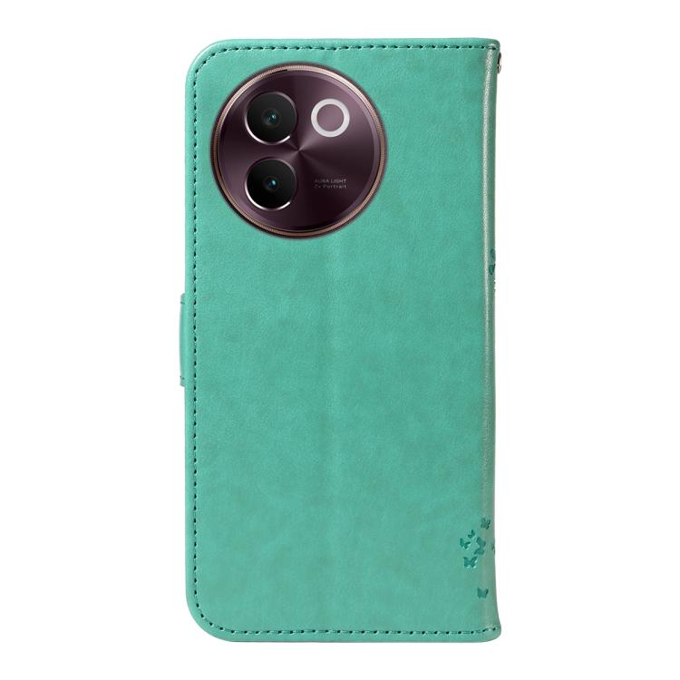 For vivo V30E / V40 Lite Global Tree & Cat Embossed Pattern Flip Leather Phone Case