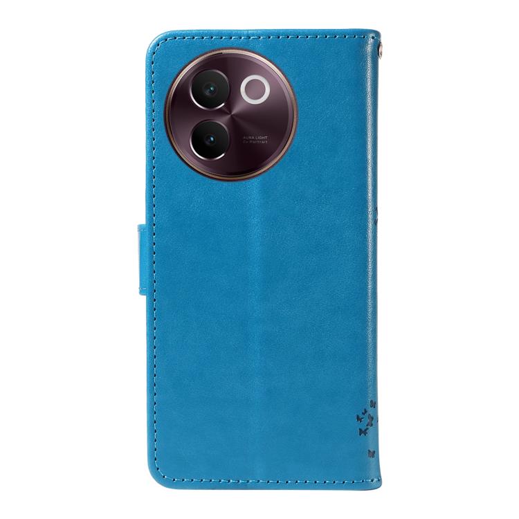 For vivo V30E / V40 Lite Global Tree & Cat Embossed Pattern Flip Leather Phone Case