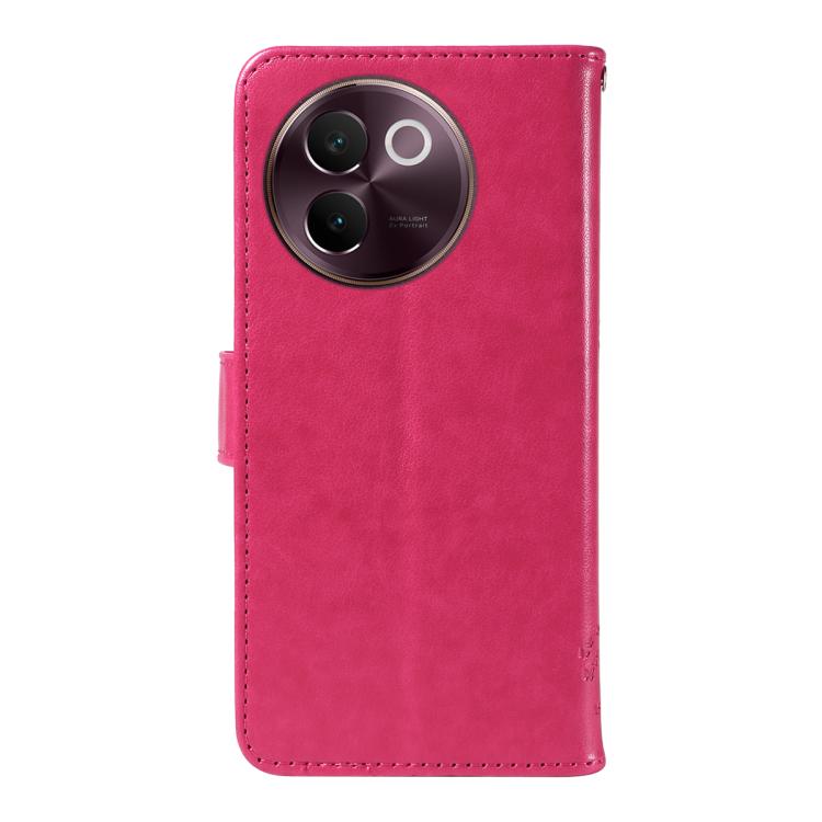 For vivo V30E / V40 Lite Global Tree & Cat Embossed Pattern Flip Leather Phone Case