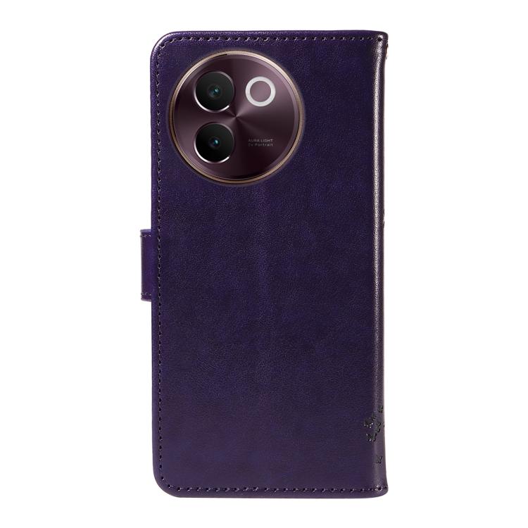 For vivo V30E / V40 Lite Global Tree & Cat Embossed Pattern Flip Leather Phone Case