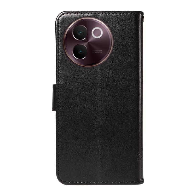 For vivo V30E / V40 Lite Global Tree & Cat Embossed Pattern Flip Leather Phone Case