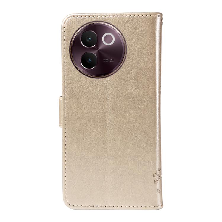 For vivo V30E / V40 Lite Global Tree & Cat Embossed Pattern Flip Leather Phone Case