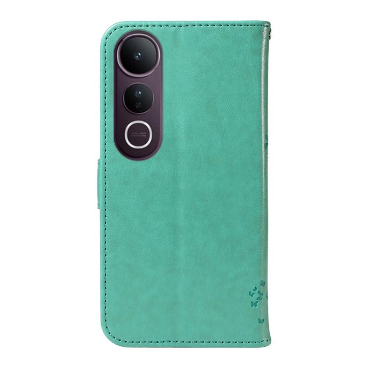 For vivo V50 Lite 5G Global Tree & Cat Embossed Pattern Flip Leather Phone Case