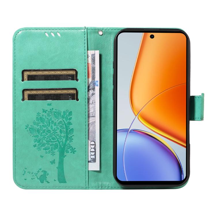 For vivo Y39 5G Global Tree & Cat Embossed Pattern Flip Leather Phone Case