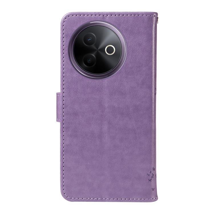 For vivo Y39 5G Global Tree & Cat Embossed Pattern Flip Leather Phone Case