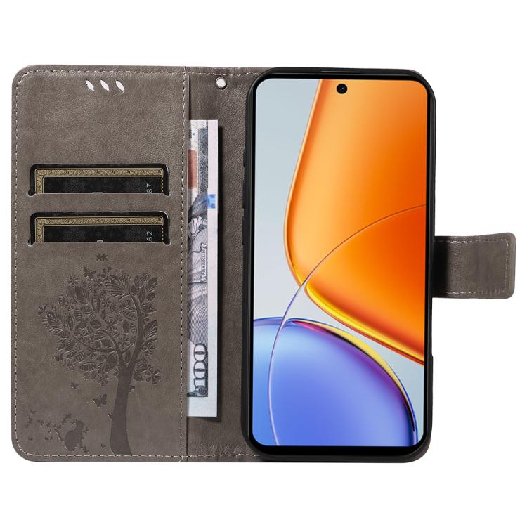 For vivo Y39 5G Global Tree & Cat Embossed Pattern Flip Leather Phone Case