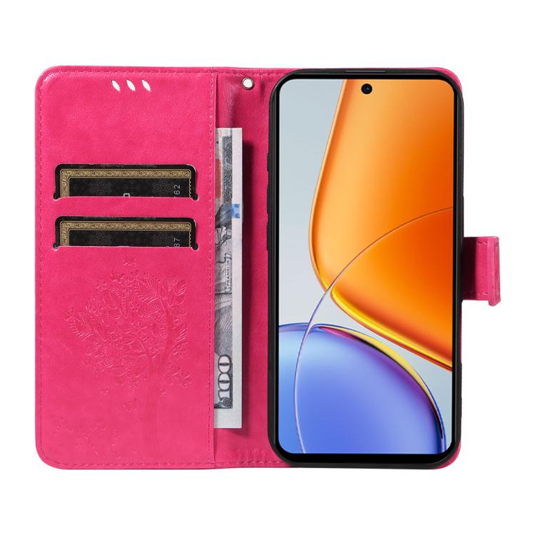 For vivo Y39 5G Global Tree & Cat Embossed Pattern Flip Leather Phone Case