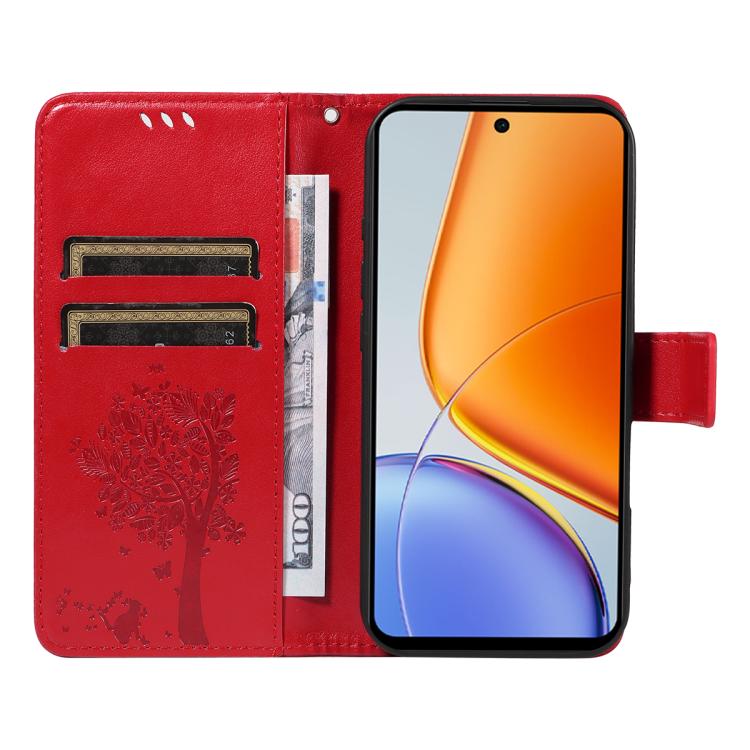 For vivo Y39 5G Global Tree & Cat Embossed Pattern Flip Leather Phone Case