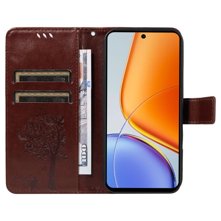 For vivo Y39 5G Global Tree & Cat Embossed Pattern Flip Leather Phone Case