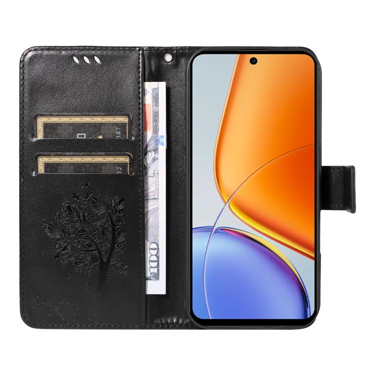 For vivo Y39 5G Global Tree & Cat Embossed Pattern Flip Leather Phone Case