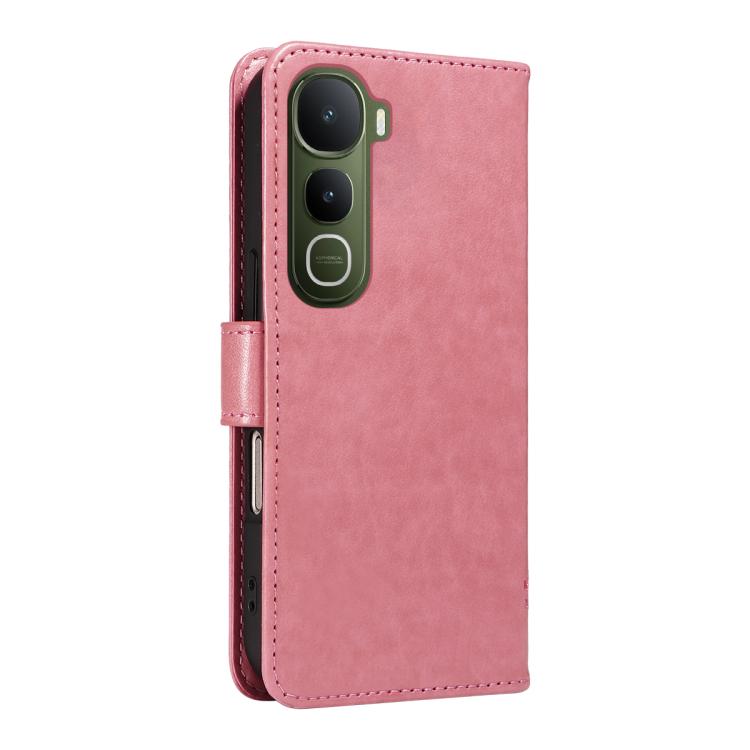 For vivo Y400 5G Tree & Cat Embossed Pattern Flip Leather Phone Case