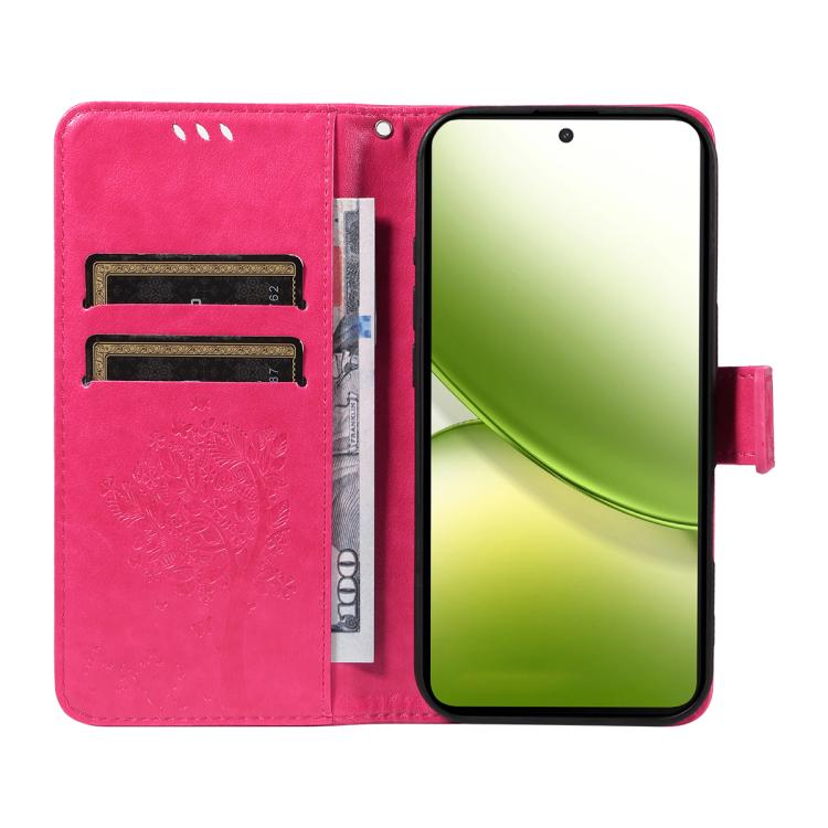 For vivo Y400 5G Tree & Cat Embossed Pattern Flip Leather Phone Case