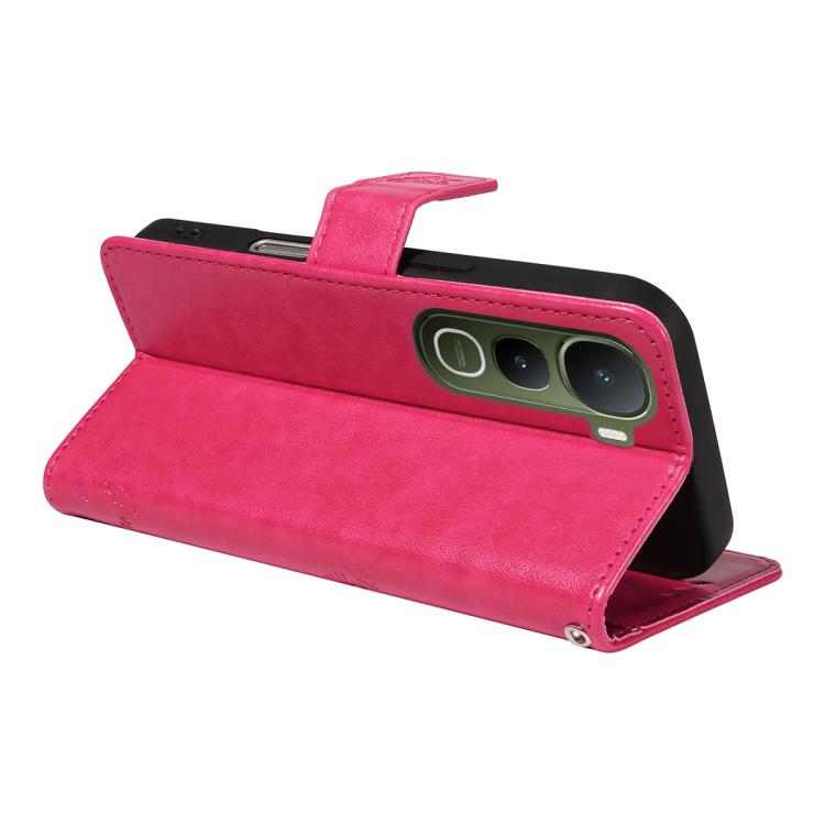 For vivo Y400 5G Tree & Cat Embossed Pattern Flip Leather Phone Case