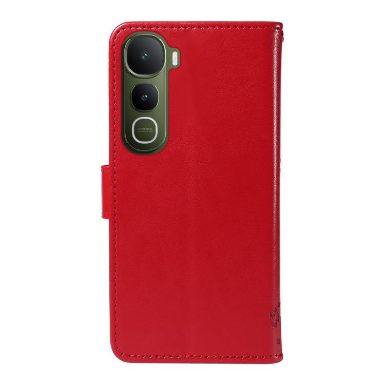 For vivo Y400 5G Tree & Cat Embossed Pattern Flip Leather Phone Case