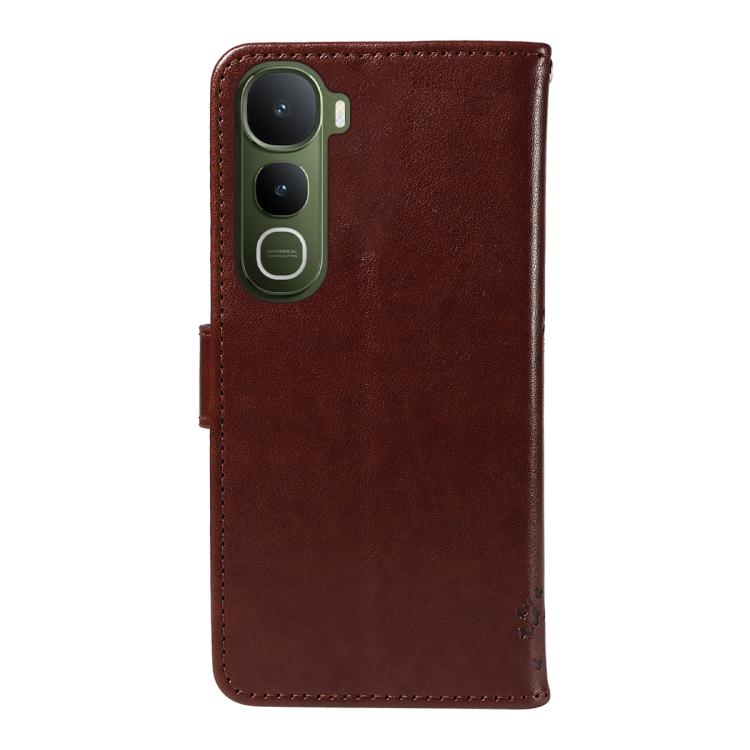 For vivo Y400 5G Tree & Cat Embossed Pattern Flip Leather Phone Case