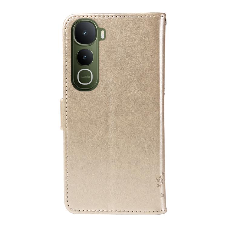 For vivo Y400 5G Tree & Cat Embossed Pattern Flip Leather Phone Case