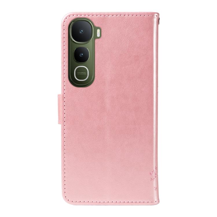 For vivo Y400 5G Tree & Cat Embossed Pattern Flip Leather Phone Case
