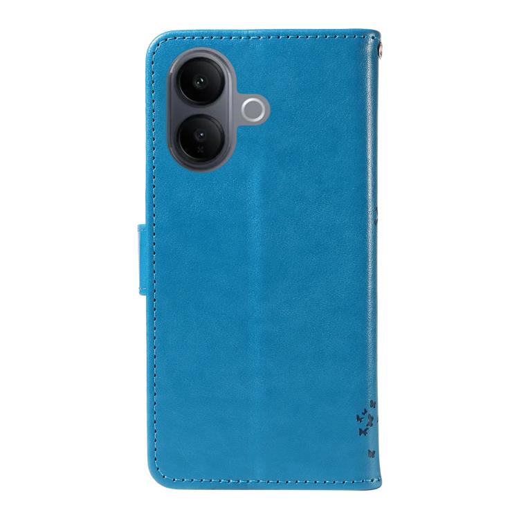 For vivo V60 Lite 4G Tree & Cat Embossed Pattern Flip Leather Phone Case
