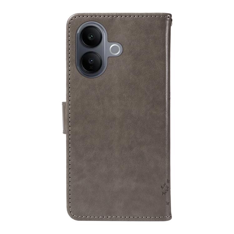 For vivo V60 Lite 4G Tree & Cat Embossed Pattern Flip Leather Phone Case