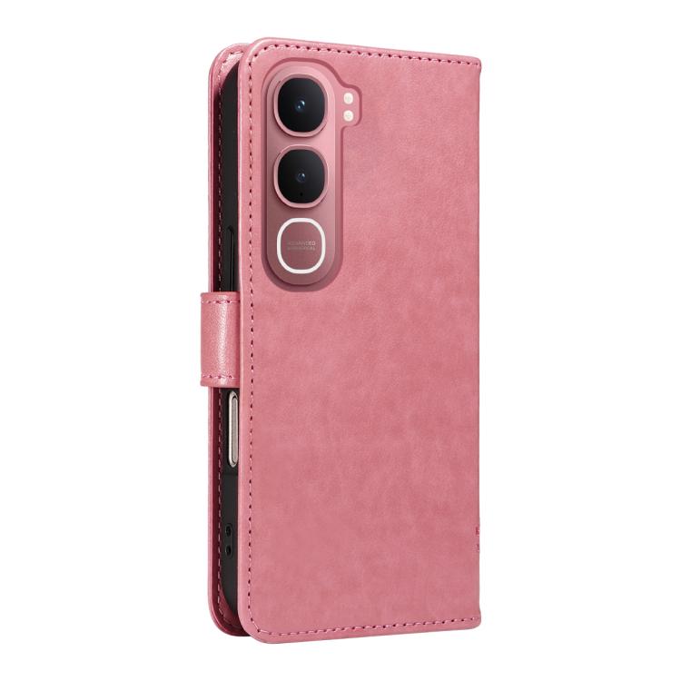 For vivo Y31 5G 2025 / Y21D Tree & Cat Embossed Pattern Flip Leather Phone Case