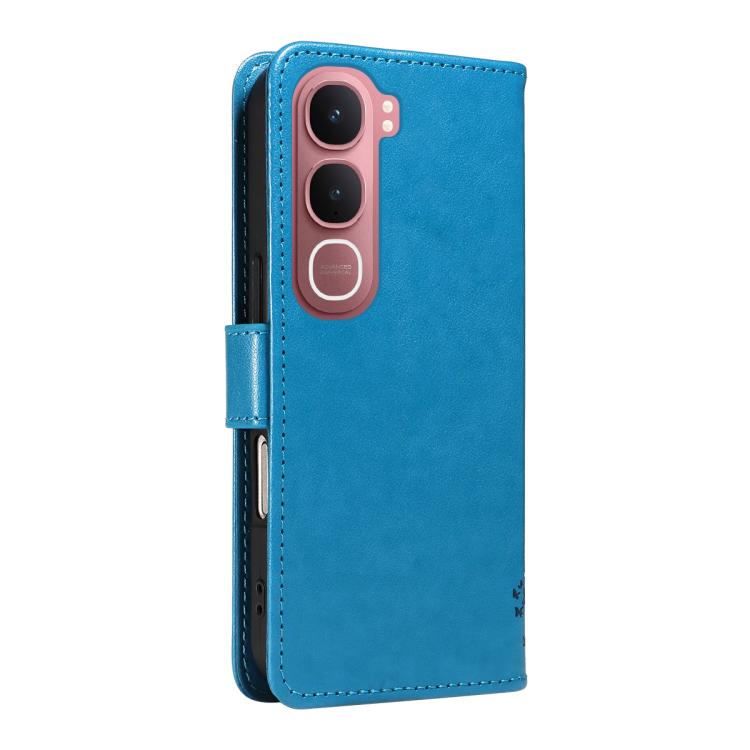 For vivo Y31 5G 2025 / Y21D Tree & Cat Embossed Pattern Flip Leather Phone Case