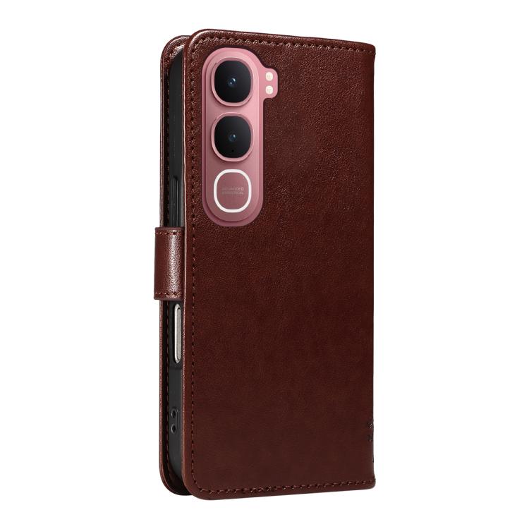 For vivo Y31 5G 2025 / Y21D Tree & Cat Embossed Pattern Flip Leather Phone Case