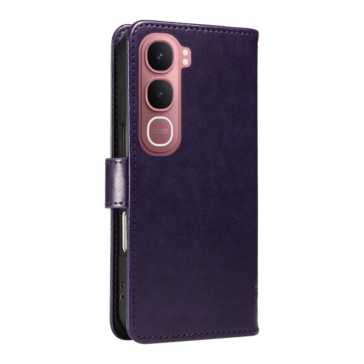 For vivo Y31 5G 2025 / Y21D Tree & Cat Embossed Pattern Flip Leather Phone Case