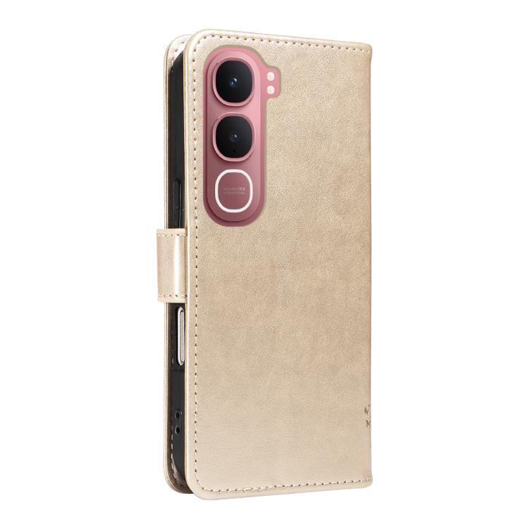 For vivo Y31 5G 2025 / Y21D Tree & Cat Embossed Pattern Flip Leather Phone Case