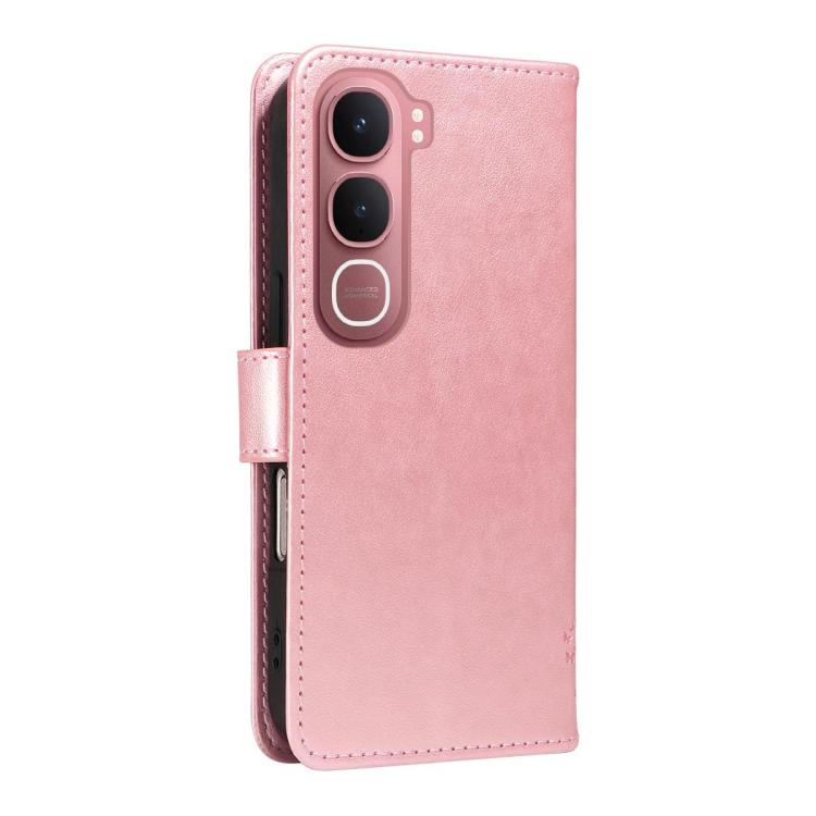 For vivo Y31 5G 2025 / Y21D Tree & Cat Embossed Pattern Flip Leather Phone Case
