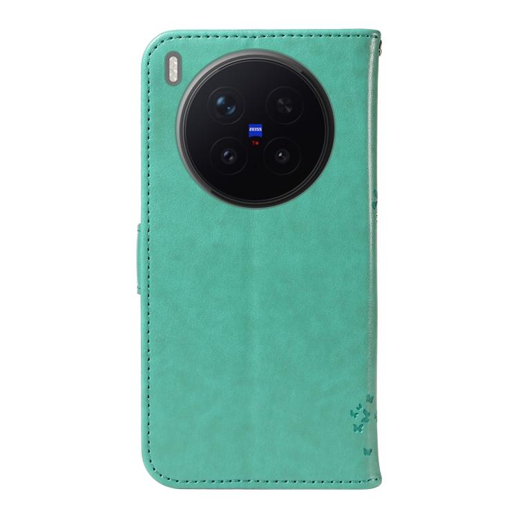 For vivo X300 Pro Tree & Cat Embossed Pattern Flip Leather Phone Case