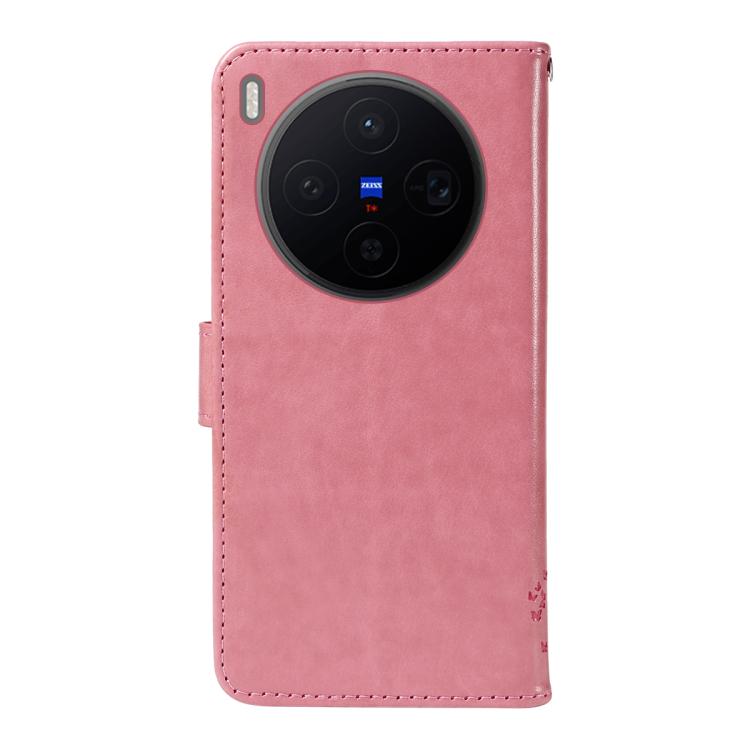 For vivo X300 Tree & Cat Embossed Pattern Flip Leather Phone Case