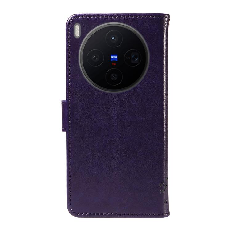 For vivo X300 Tree & Cat Embossed Pattern Flip Leather Phone Case