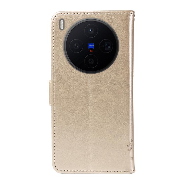 For vivo X300 Tree & Cat Embossed Pattern Flip Leather Phone Case