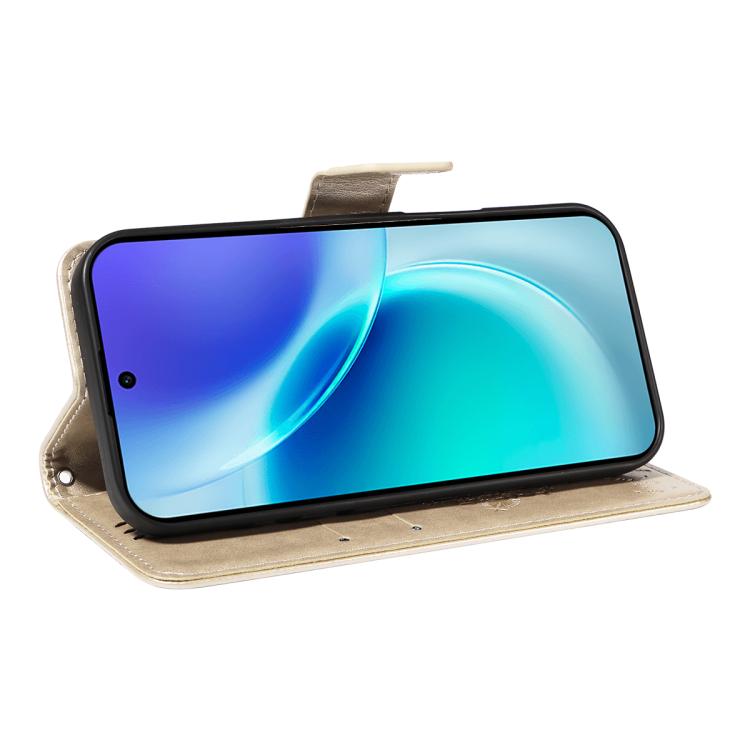 For vivo X300 Tree & Cat Embossed Pattern Flip Leather Phone Case