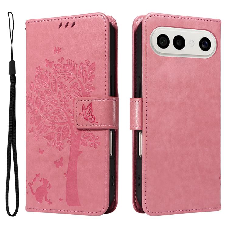 For vivo S50 Pro mini 5G Tree & Cat Embossed Pattern Flip Leather Phone Case